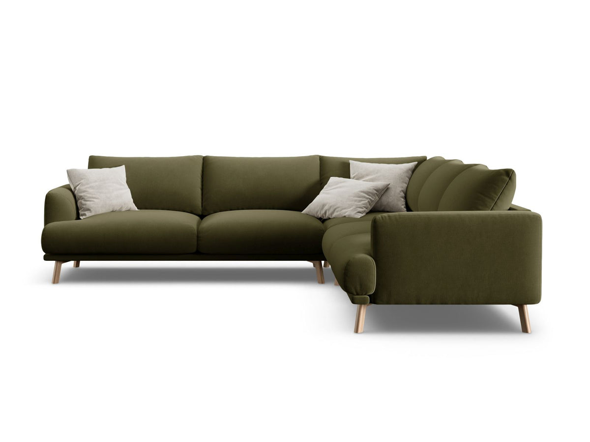 Naomi Symmetrical Corner Sofa, 5 Seats, 280x280 cm — Green