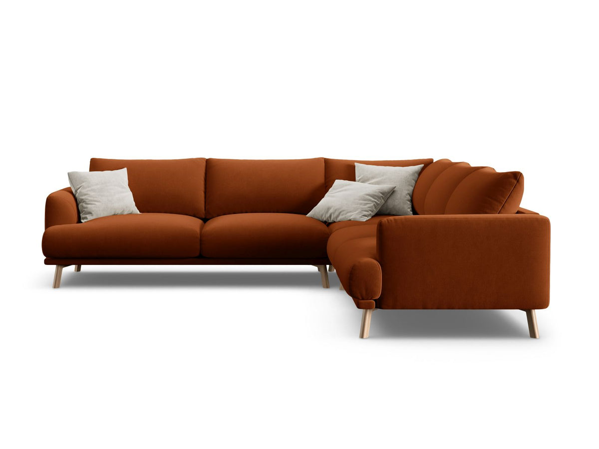 Naomi Symmetrical Corner Sofa, 5 Seats, 280x280 cm — Terracotta