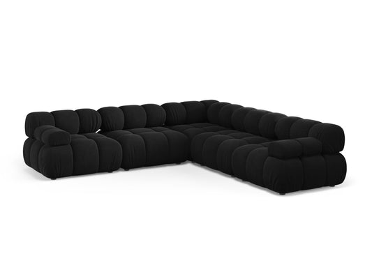 Bellis Symmetrical Corner Sofa, 5 Seats, 282x282 cm — Black
