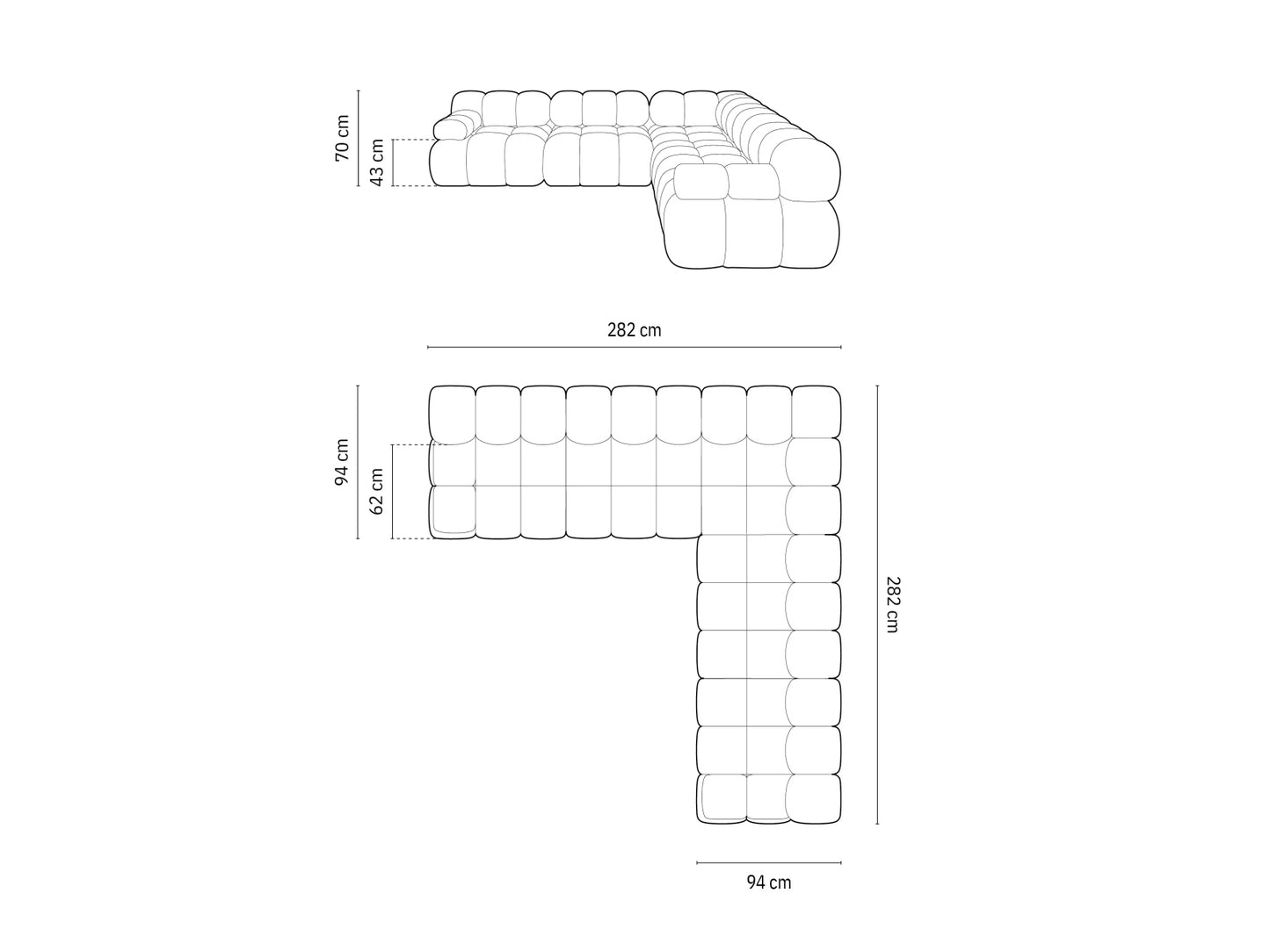Ecksofa Samt Schwarz Bellis — Ansicht 4