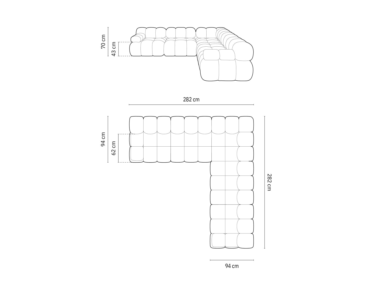 Ecksofa Samt Schwarz Bellis — Ansicht 4
