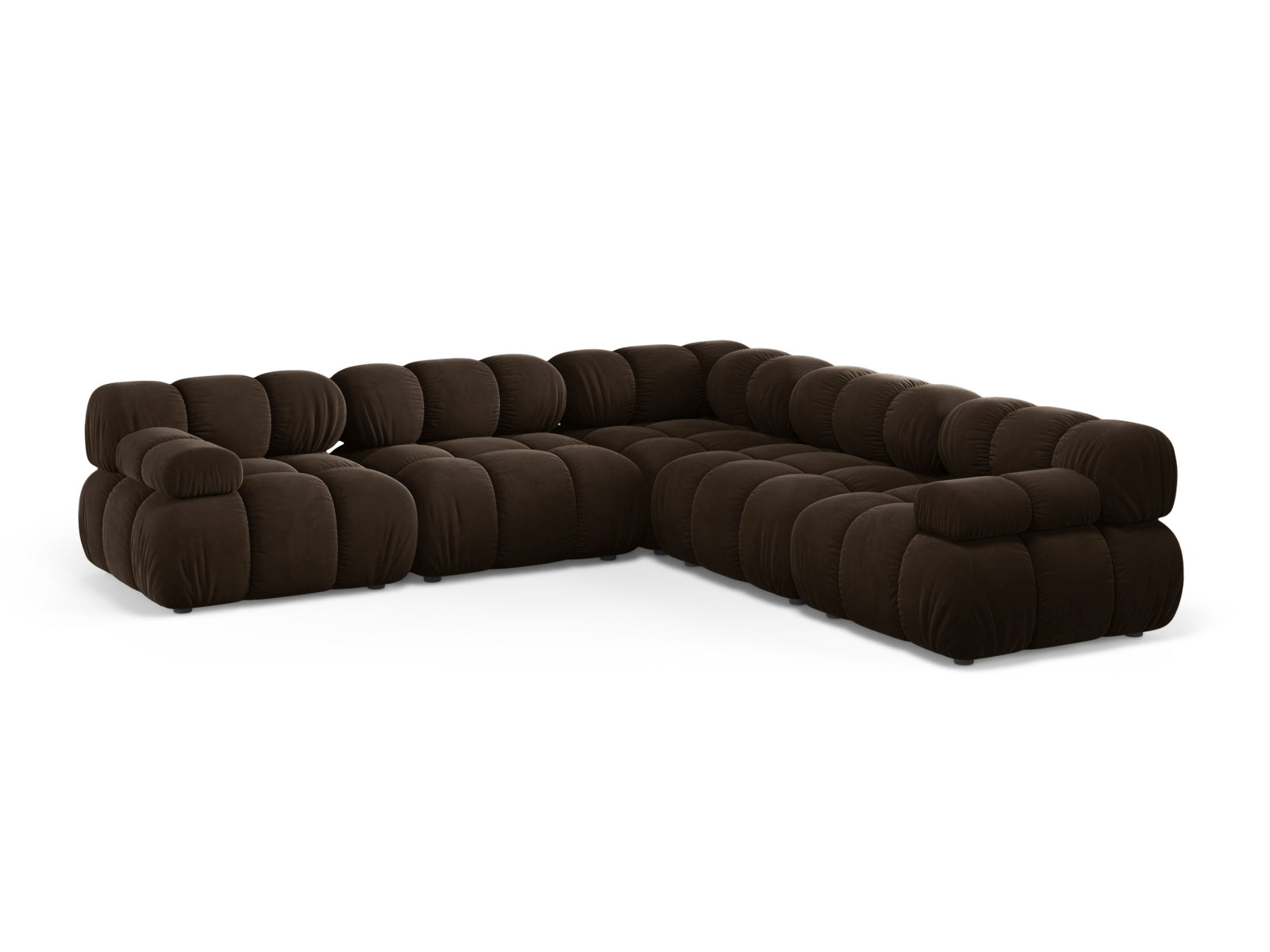 Bellis Symmetrical Corner Sofa, 5 Seats, 282x282 cm — Dark Brown