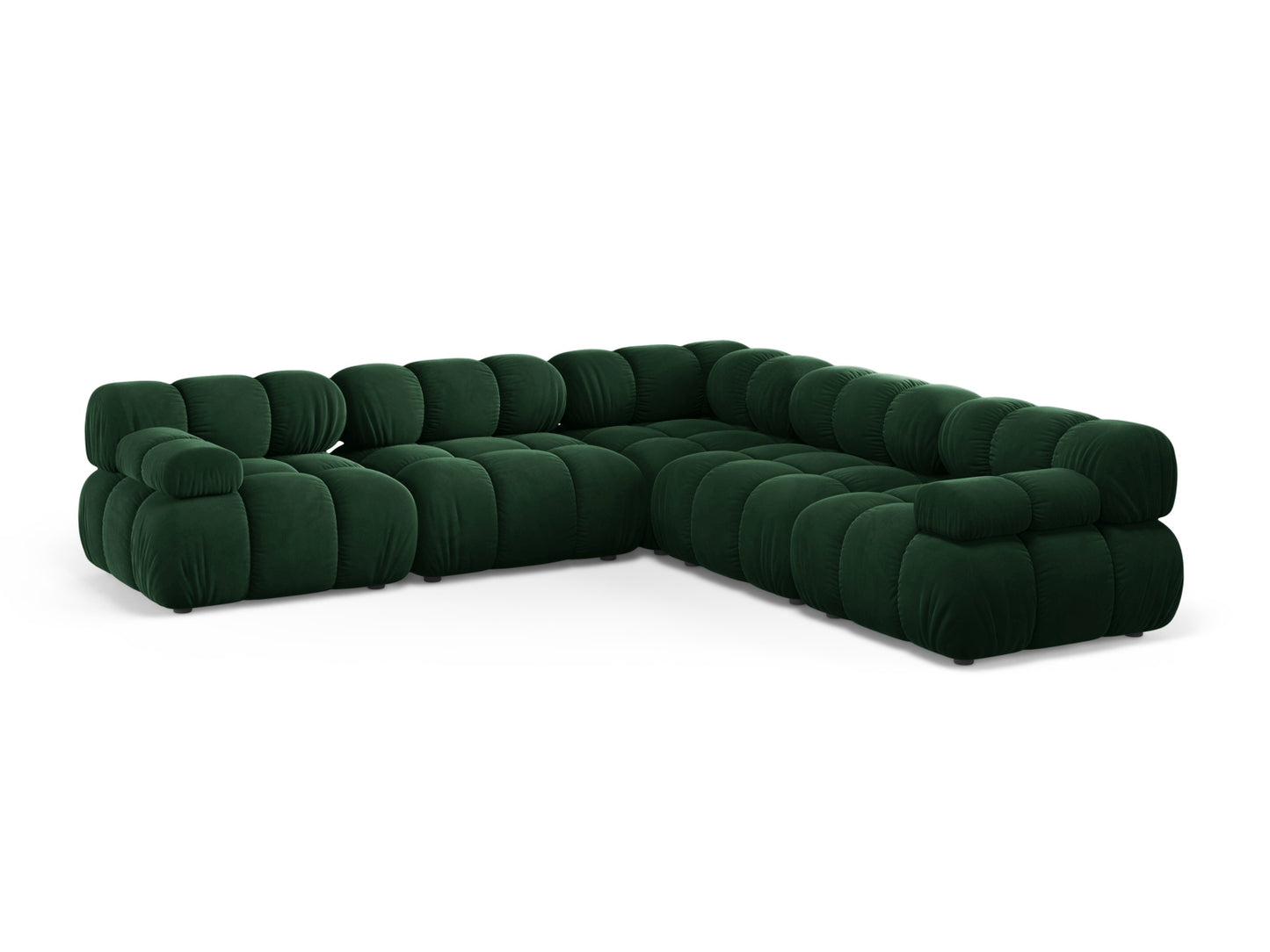 Ecksofa Samt Schwarz Bellis — Bottle Green