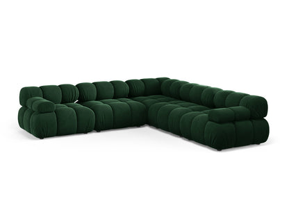 Ecksofa Samt Schwarz Bellis — Bottle Green