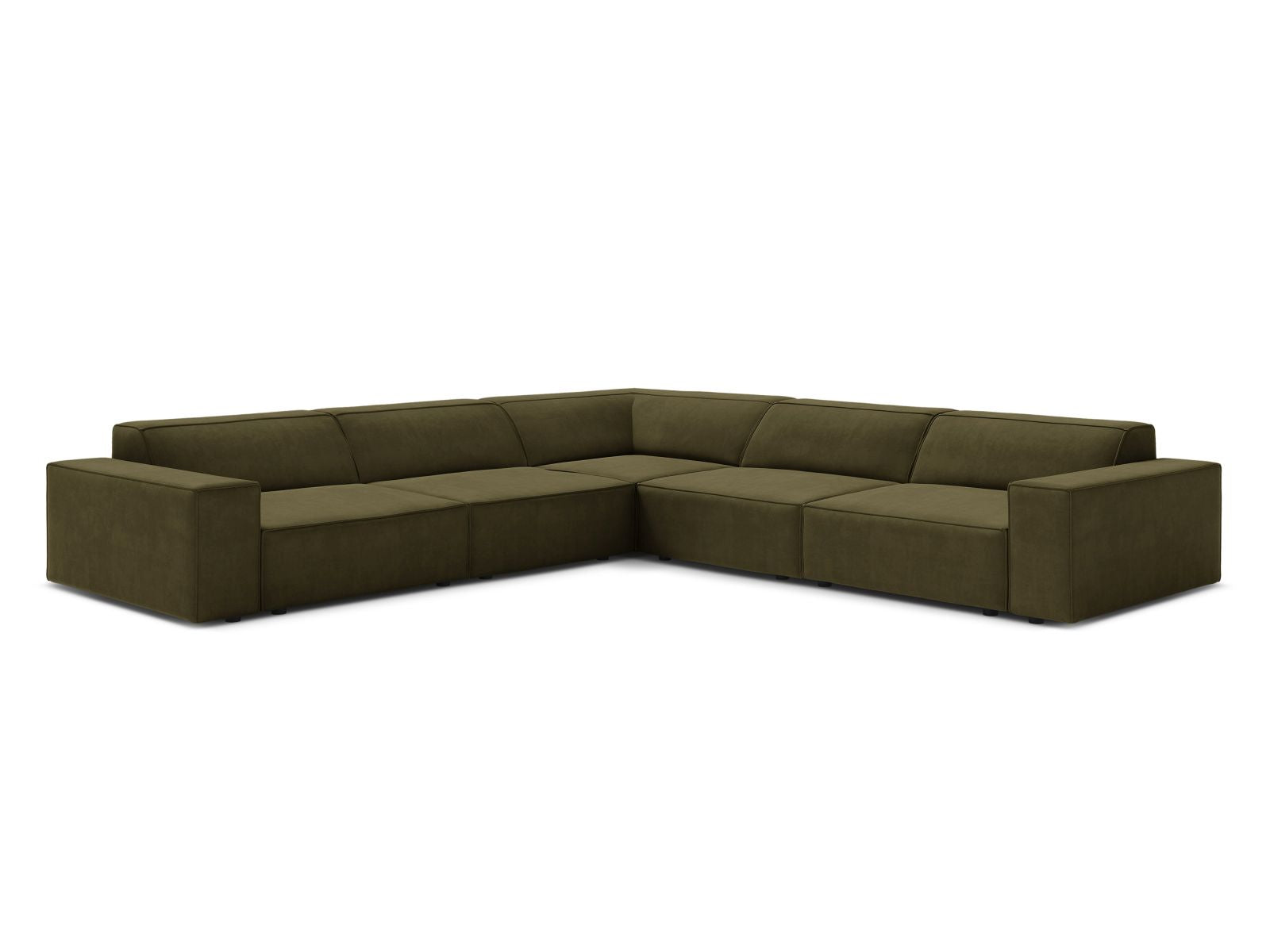 Jodie Symmetrical Corner Sofa, 6 Seats, 283x283 cm — Green