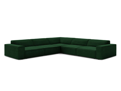 Ecksofa Samt Schwarz Jodie — Bottle Green
