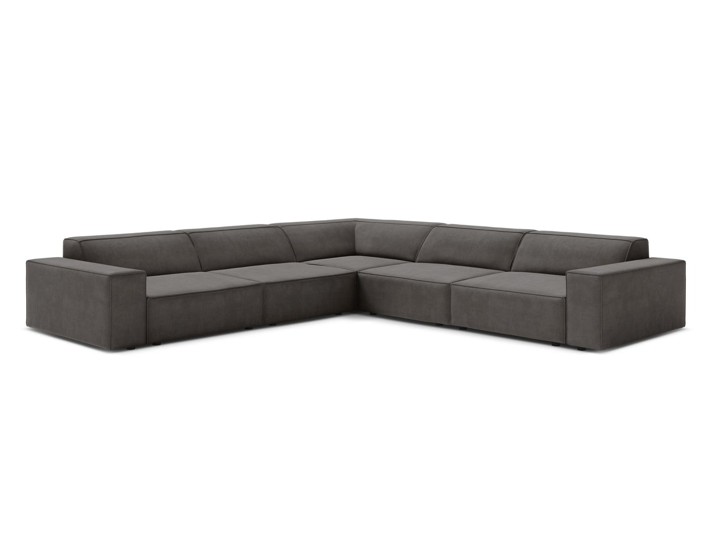 Ecksofa Samt Schwarz Jodie — Light Grey