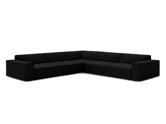 Jodie Symmetrical Corner Sofa, 6 Seats, 283x283 cm — Black