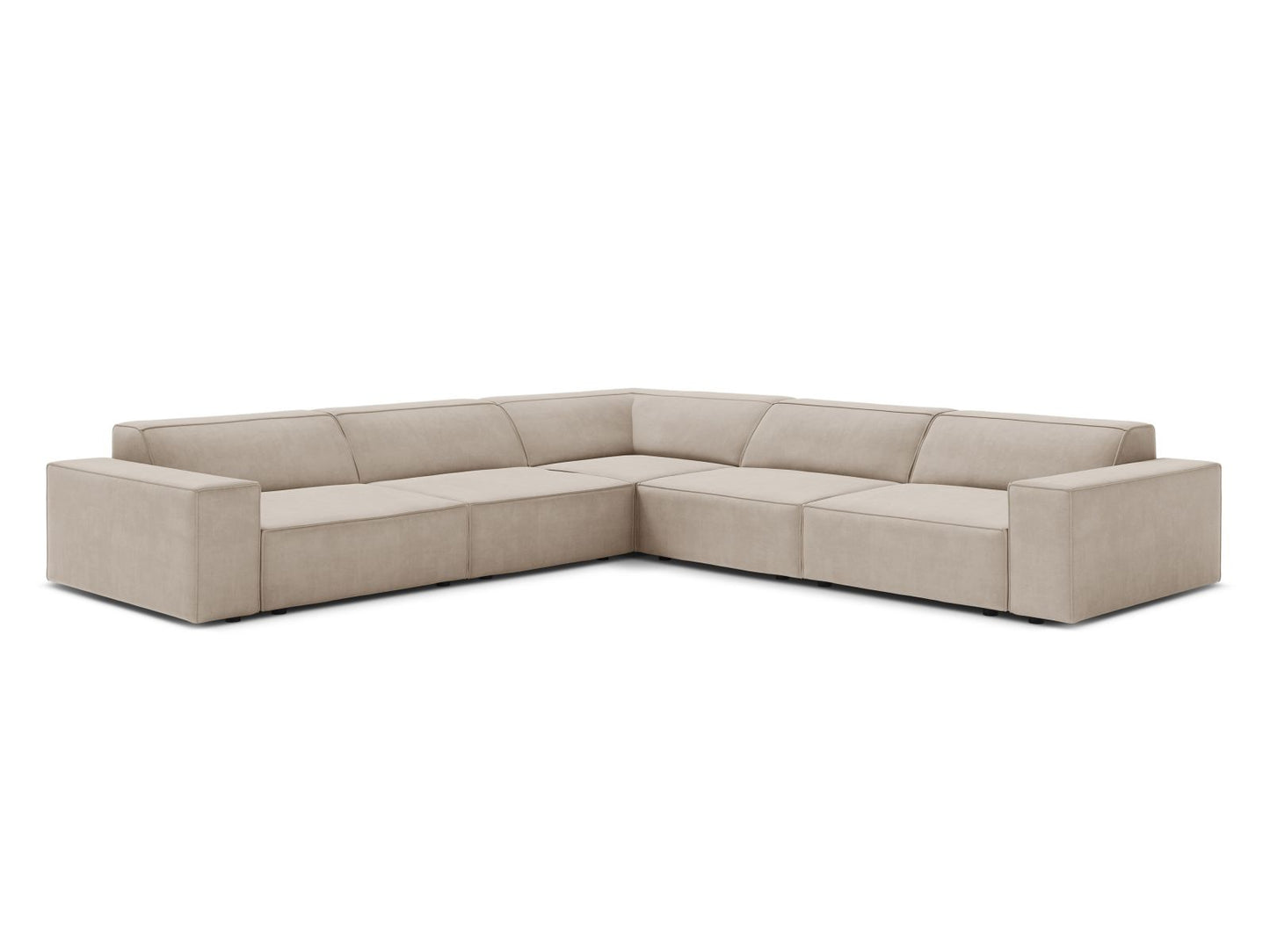 Ecksofa Samt Schwarz Jodie — Dark Beige