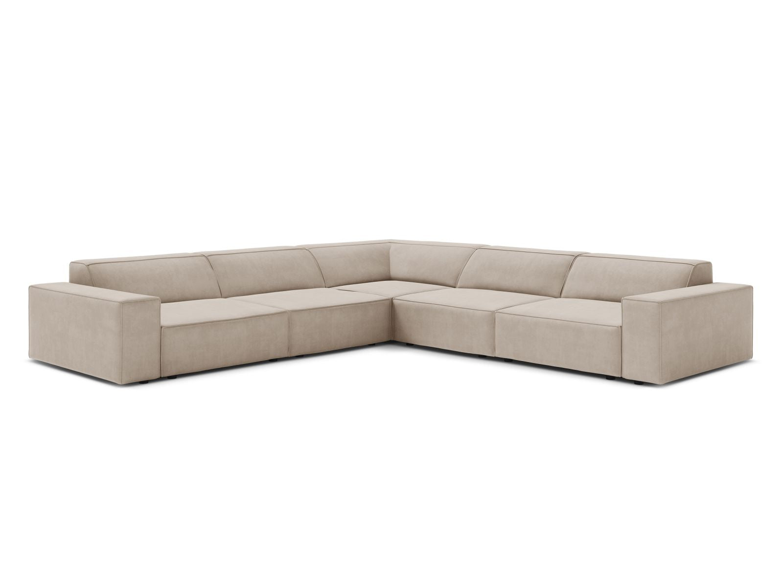 Jodie Symmetrical Corner Sofa, 6 Seats, 283x283 cm — Dark Beige