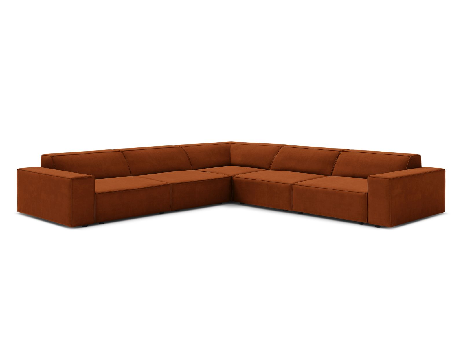 Jodie Symmetrical Corner Sofa, 6 Seats, 283x283 cm — Terracotta