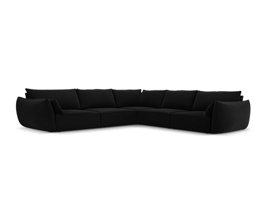 Kaelle Symmetrical Corner Sofa, 7 Seats, 286x286 cm — Black