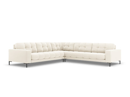 Ecksofa Samt Schwarz Mamaia — Light Beige