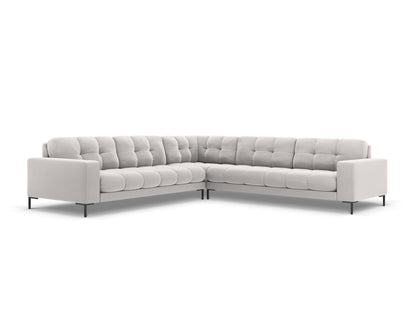 Ecksofa Samt Schwarz Mamaia — Silver