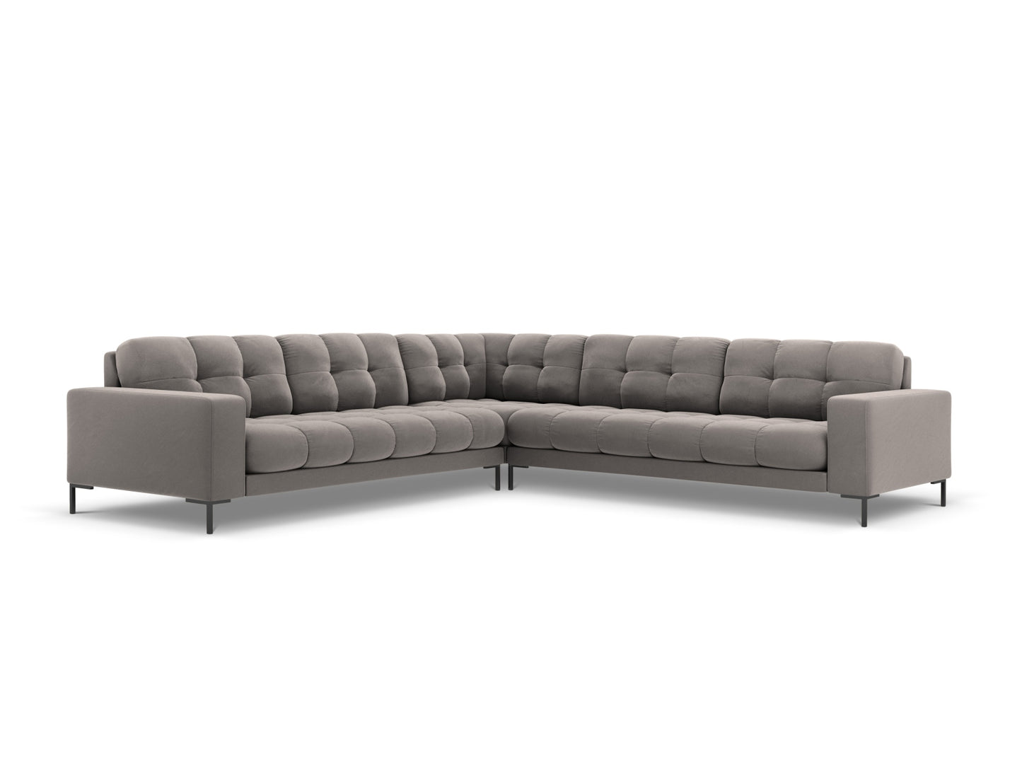 Ecksofa Samt Schwarz Mamaia — Light Grey