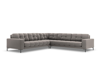 Ecksofa Samt Schwarz Mamaia — Light Grey