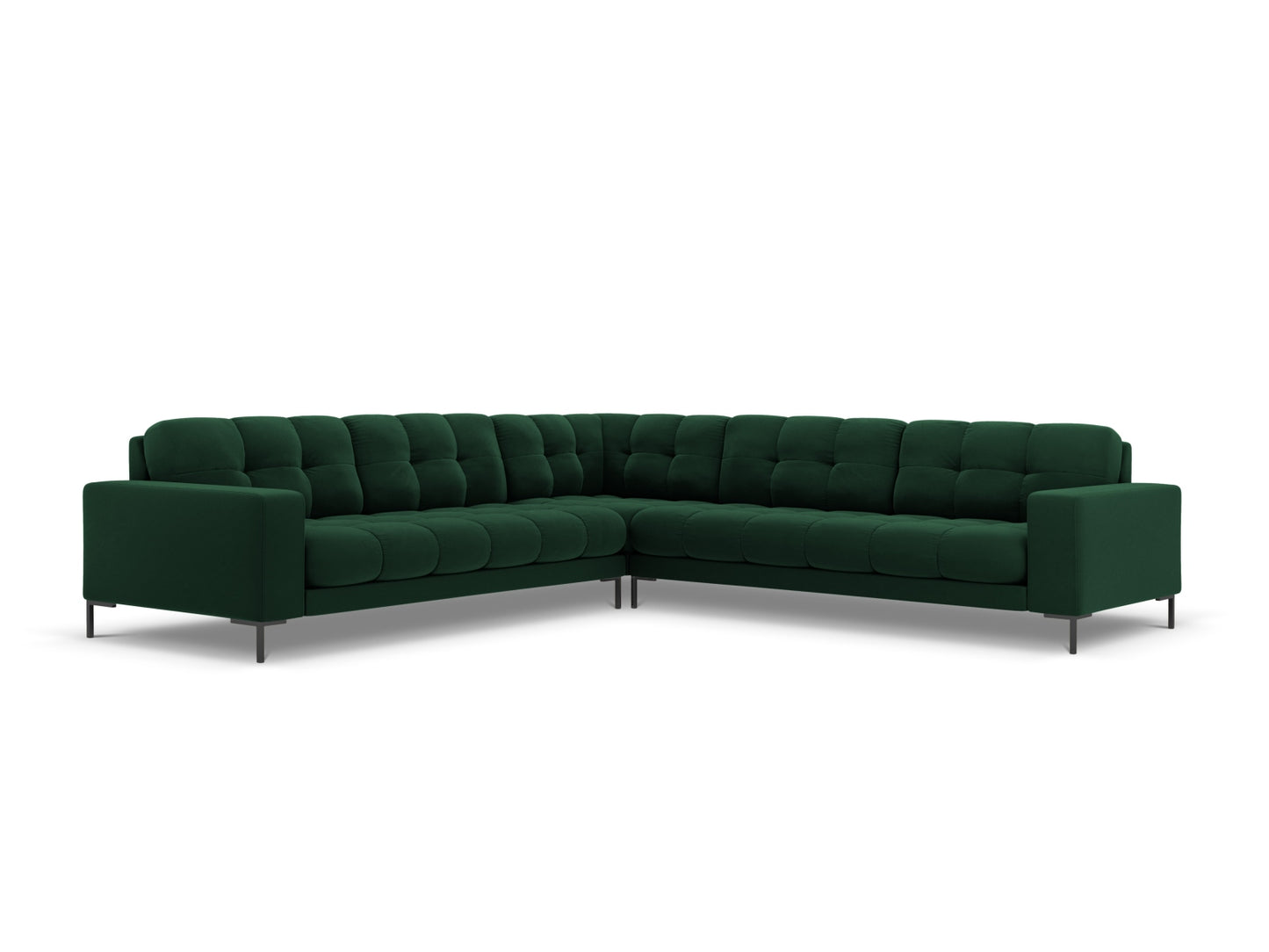 Ecksofa Samt Schwarz Mamaia — Bottle Green