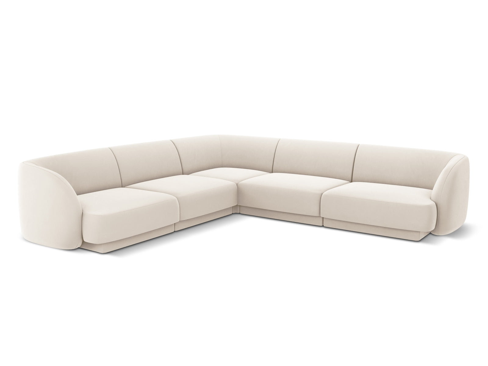 Miley Symmetrical Corner Sofa, 5 Seats, 255x255 cm — Light Beige