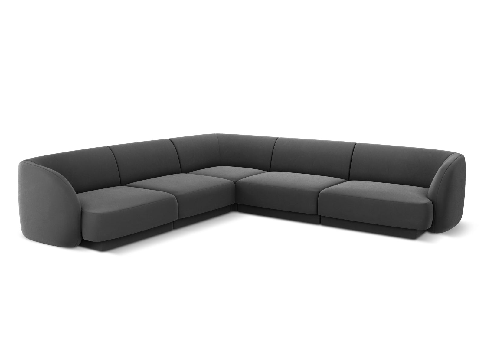Miley Symmetrical Corner Sofa, 5 Seats, 255x255 cm — Grey