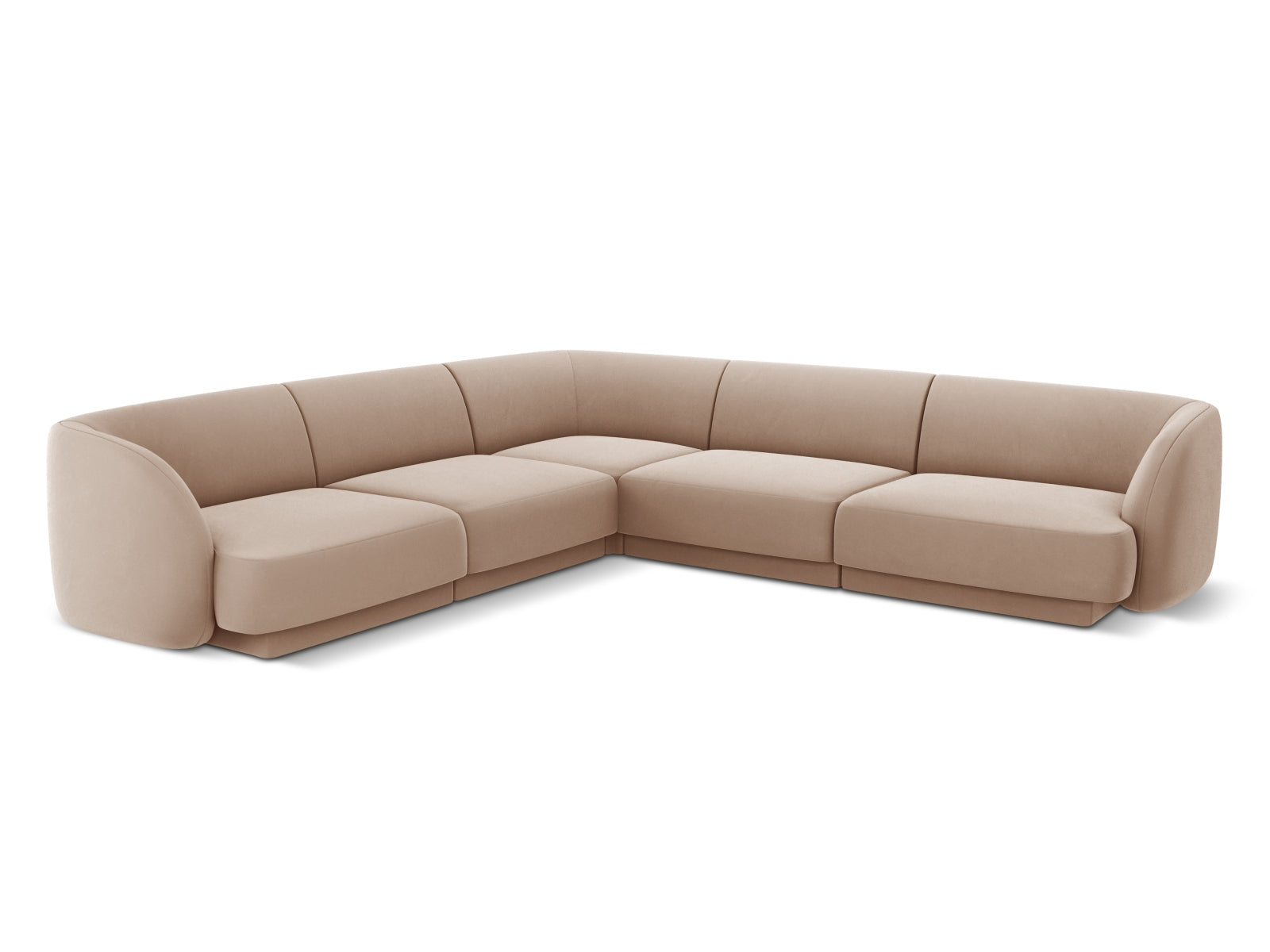 Miley Symmetrical Corner Sofa, 5 Seats, 255x255 cm — Cappuccino
