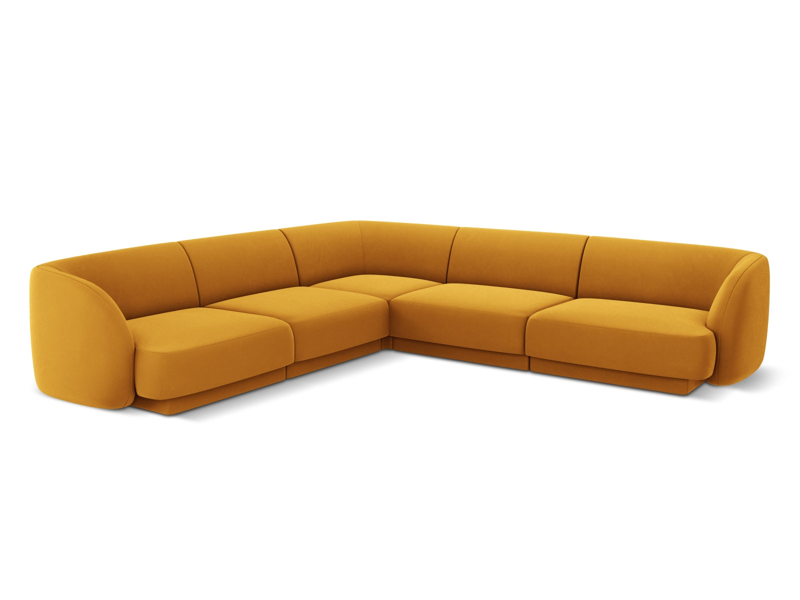 Miley Symmetrical Corner Sofa, 5 Seats, 255x255 cm — Yellow