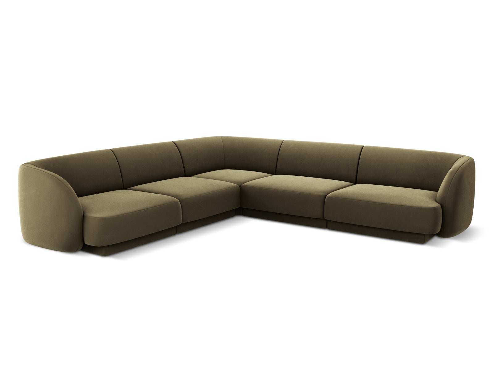 Miley Symmetrical Corner Sofa, 5 Seats, 255x255 cm — Green