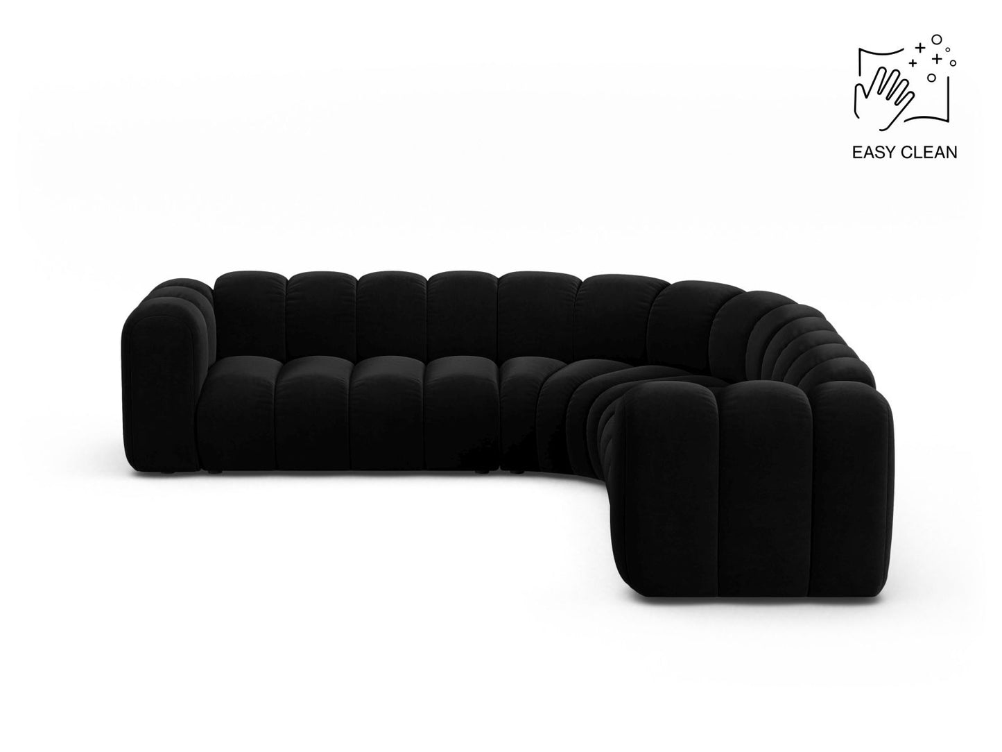 Lupine Symmetrical Modular Corner Sofa, 6 Seats, 280x280 cm — Black