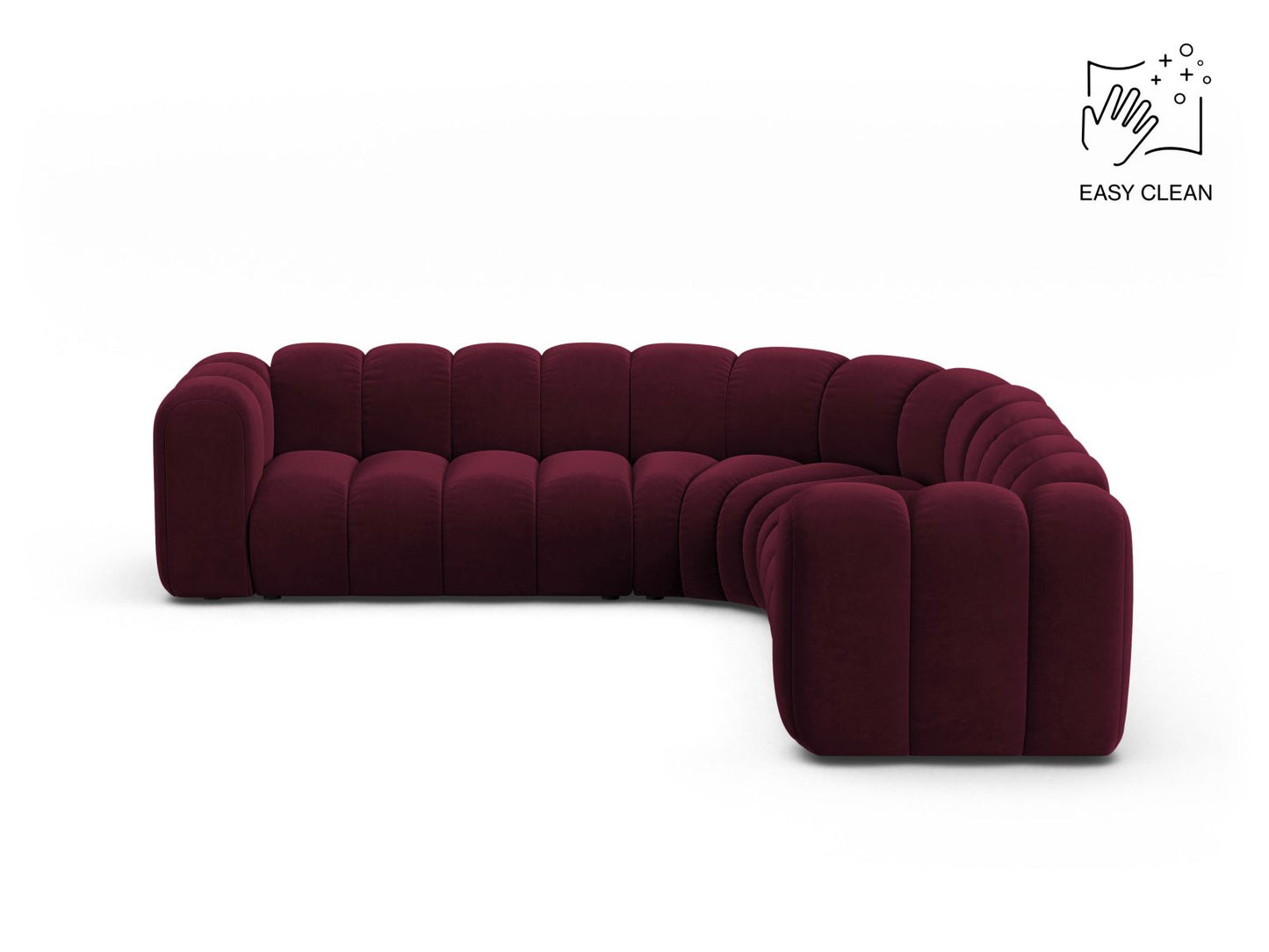 Lupine Symmetrical Modular Corner Sofa, 6 Seats, 280x280 cm — Burgundy