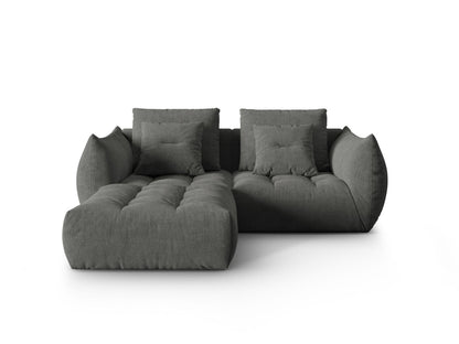 Ecksofa Strukturstoff Auburn Bloom — Dark Grey