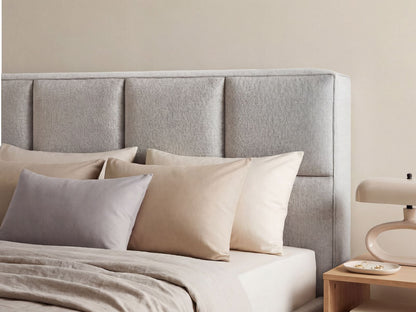 Kopfteil Strukturstoff Beige Melange Darren — Wohnbeispiel