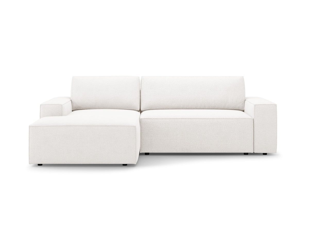 Jodie Corner Sofa With Bed Function And Box, 3 Seats, 246x151 cm — White / Left