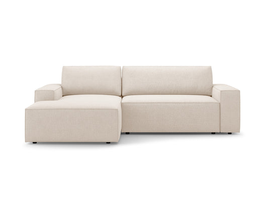 Jodie Corner Sofa With Bed Function And Box, 3 Seats, 246x151 cm — Beige / Left