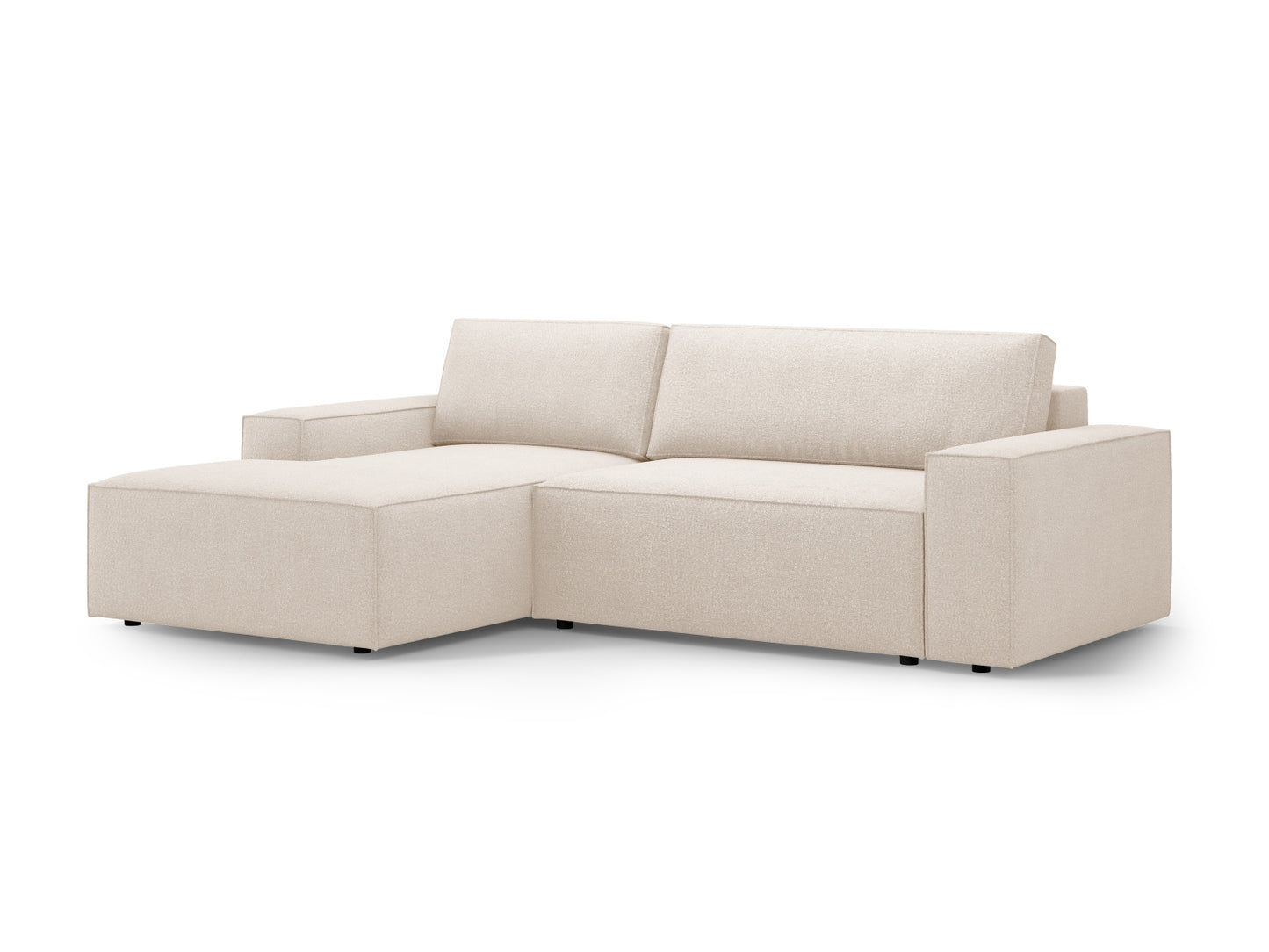 Ecksofa Bouclé Beige Jodie — Wohnbeispiel