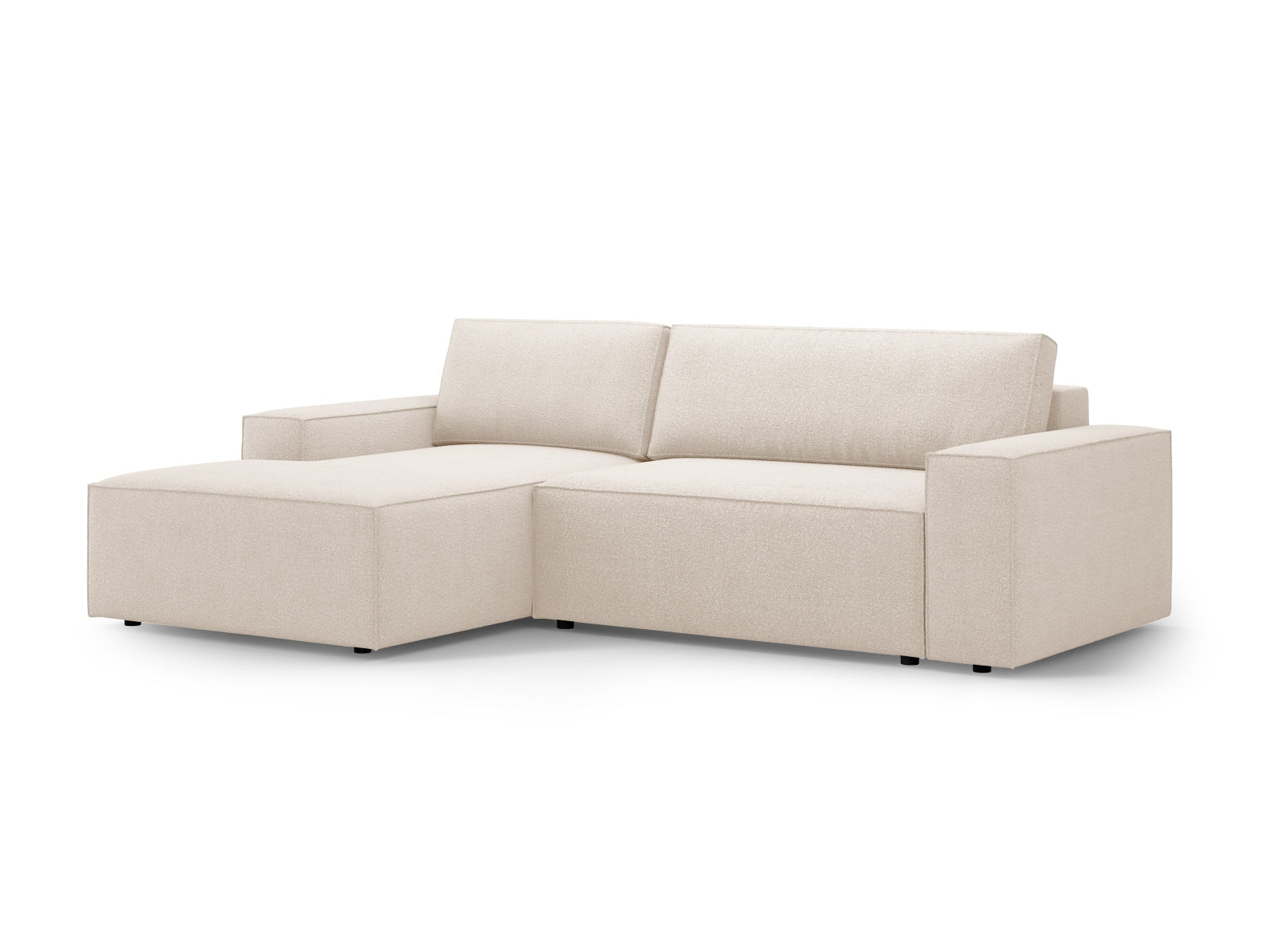 Ecksofa Bouclé Beige Jodie — Wohnbeispiel