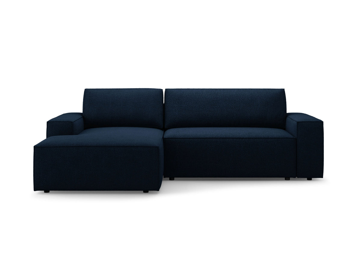 Jodie Corner Sofa With Bed Function And Box, 3 Seats, 246x151 cm — Dark Blue / Left