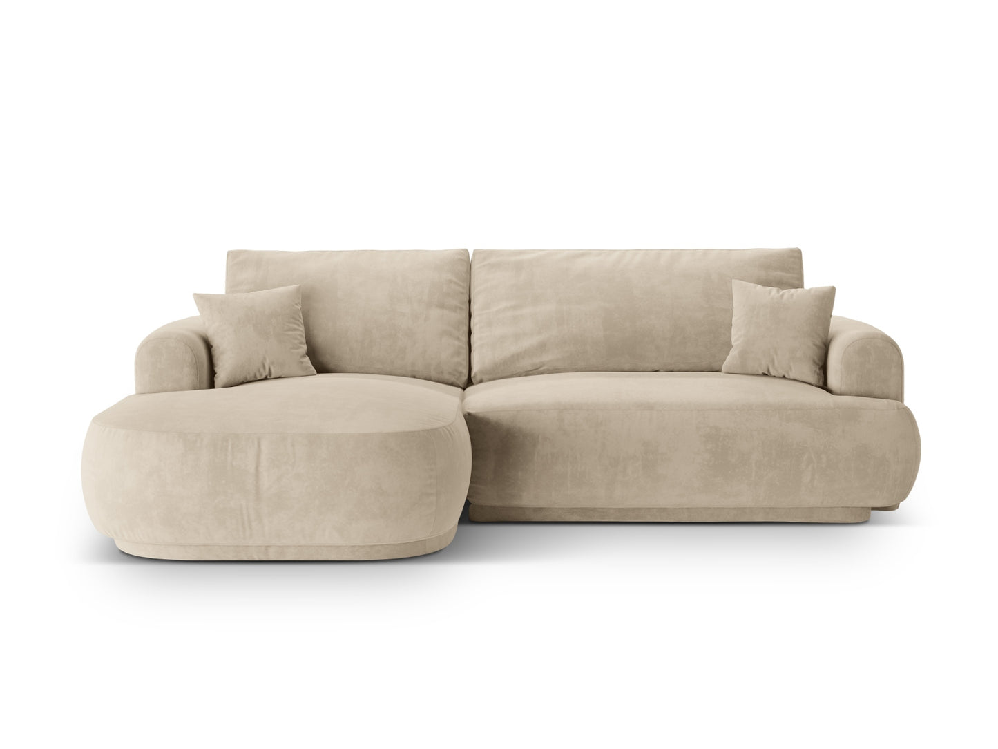 Ecksofa Samt Dunkelbeige Ella — Light Beige