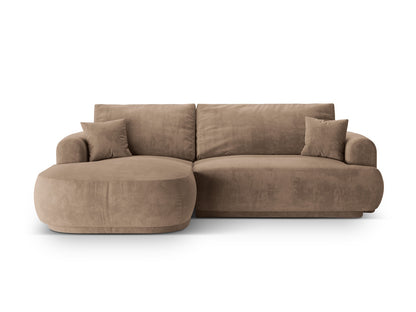 Ecksofa Samt Dunkelbeige Ella — Dark Beige