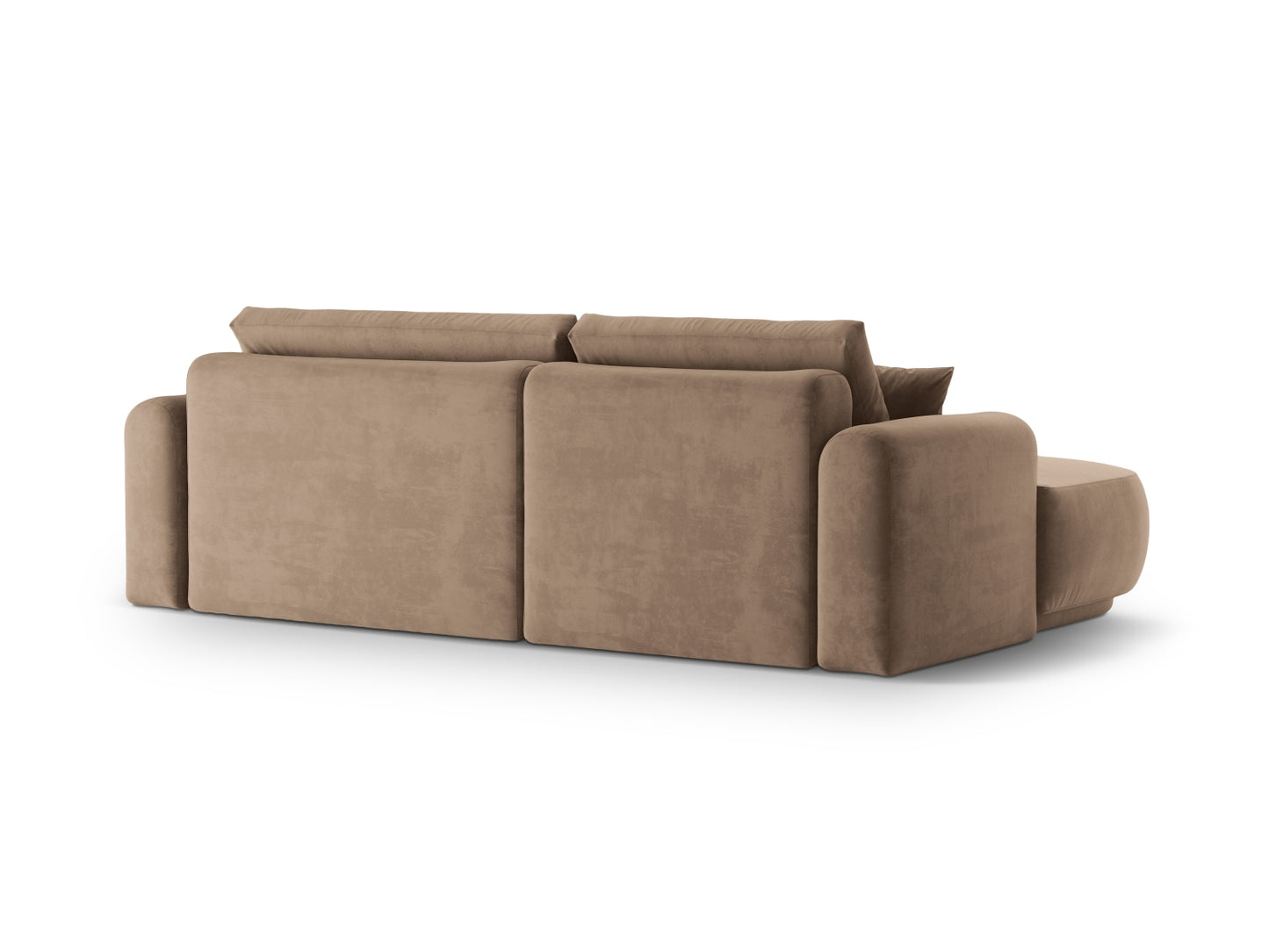 Ecksofa Samt Dunkelbeige Ella — Maße und Details
