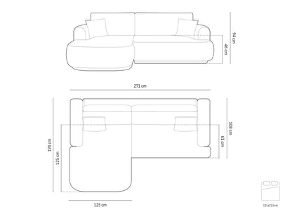 Ecksofa Samt Dunkelbeige Ella — Ansicht 7