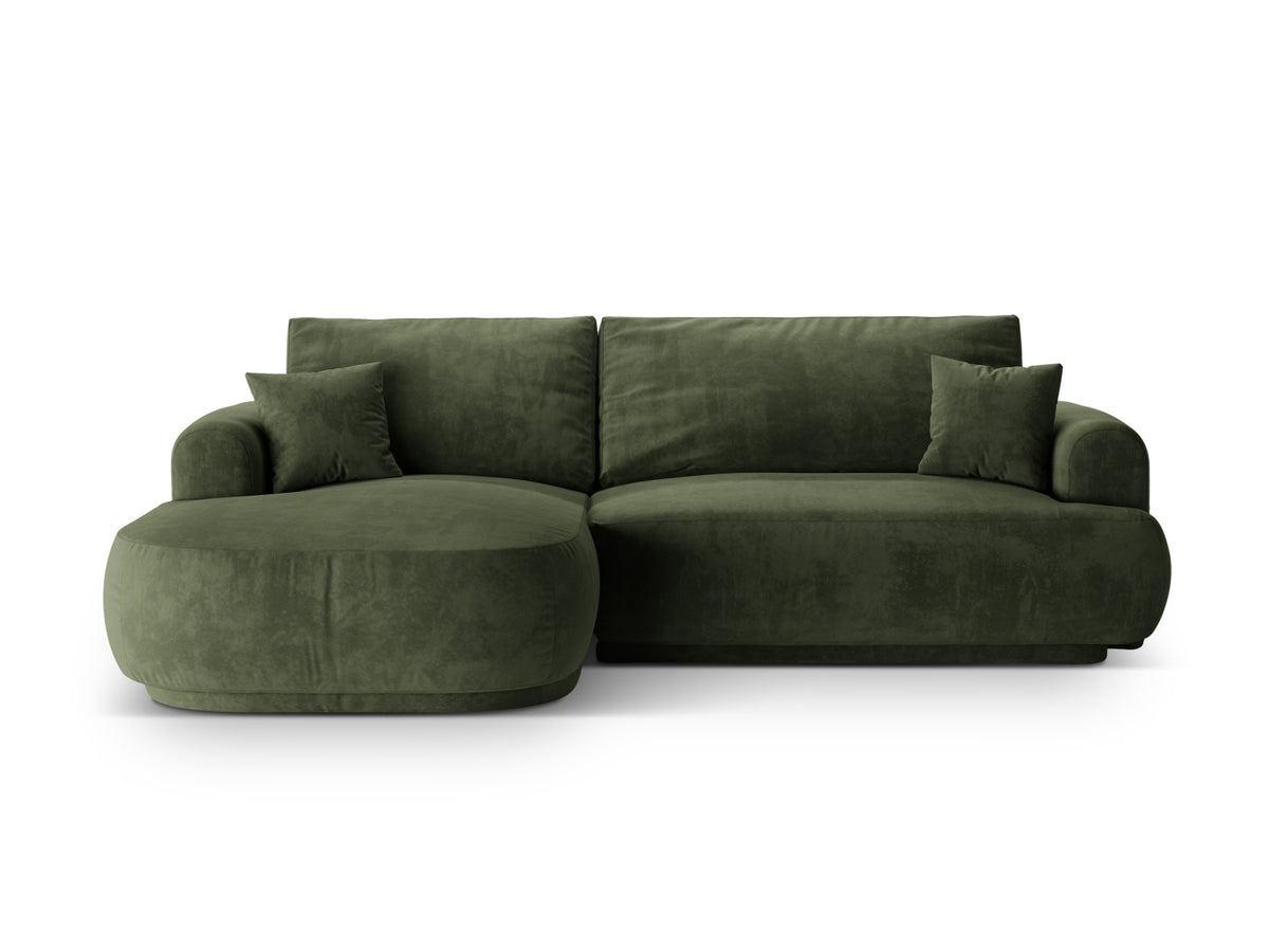Ella Modular Corner Sofa With Bed Function And Box, 5 Seats, 271x174 cm — Green / Left