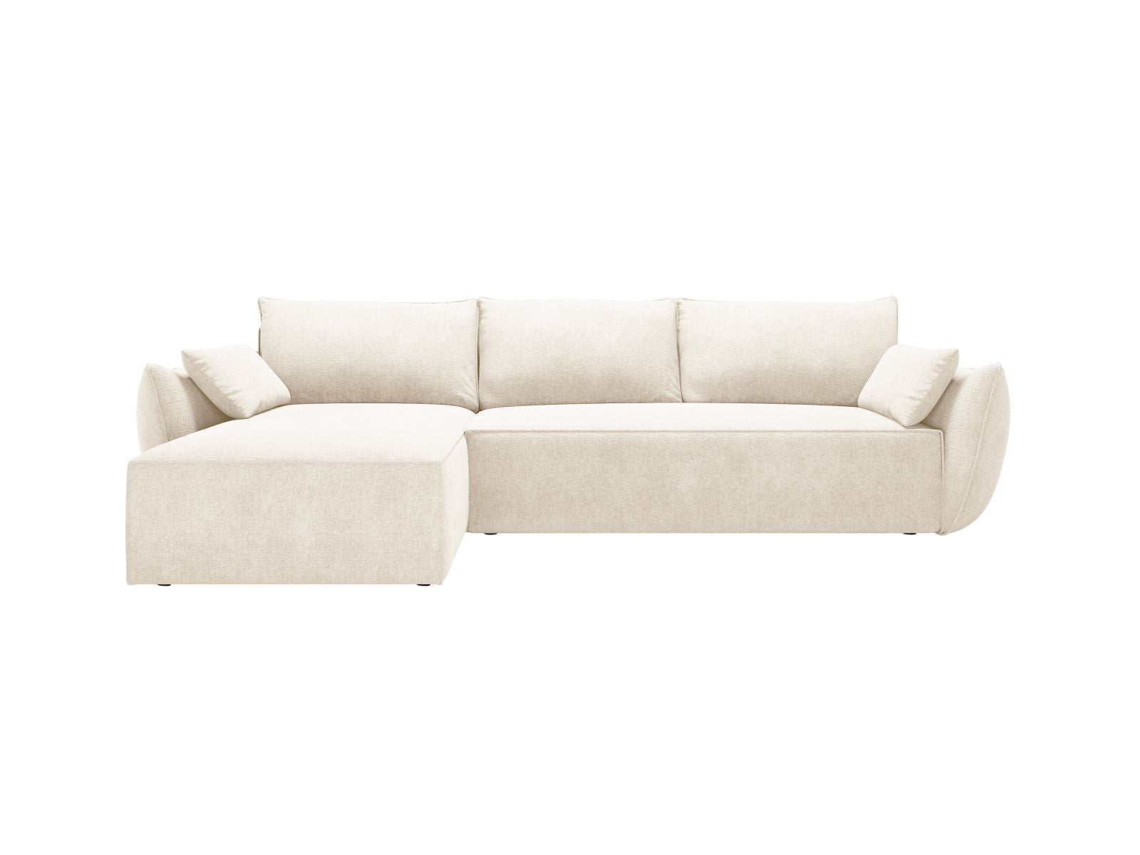 Kaelle Corner Sofa With Bed Function And Box, 4 Seats, 252x165 cm — Light Beige / Left