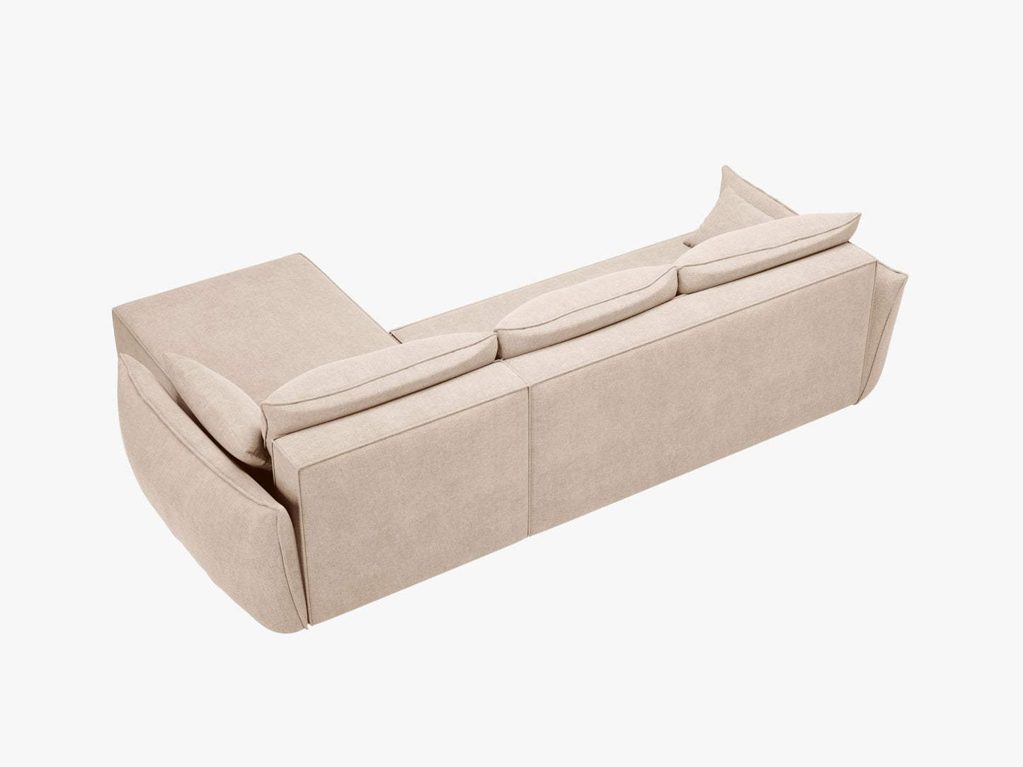 Ecksofa Chenille Beige Kaelle — Detailansicht