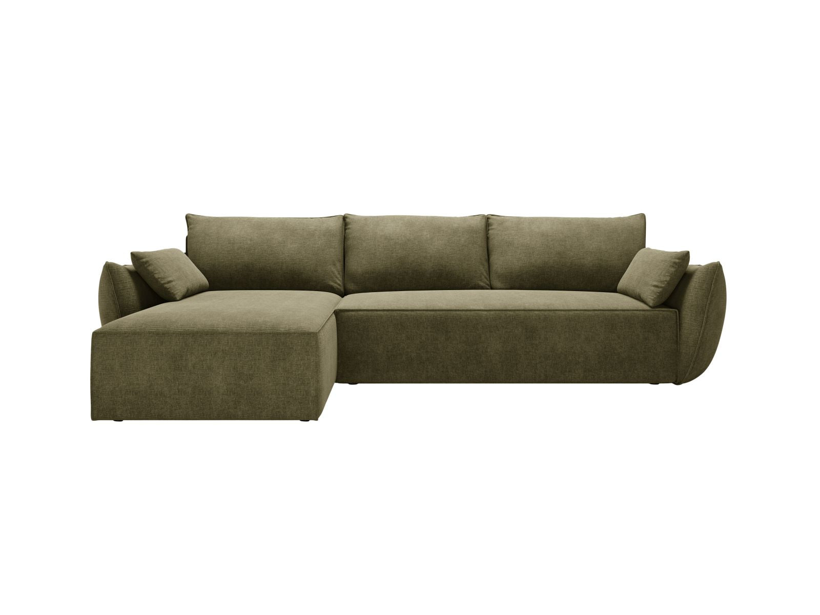 Kaelle Corner Sofa With Bed Function And Box, 4 Seats, 252x165 cm — Green / Left