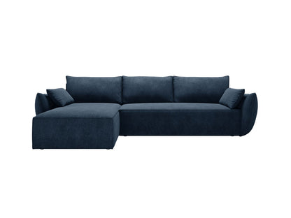 Ecksofa Chenille Beige Kaelle — Royal Blue