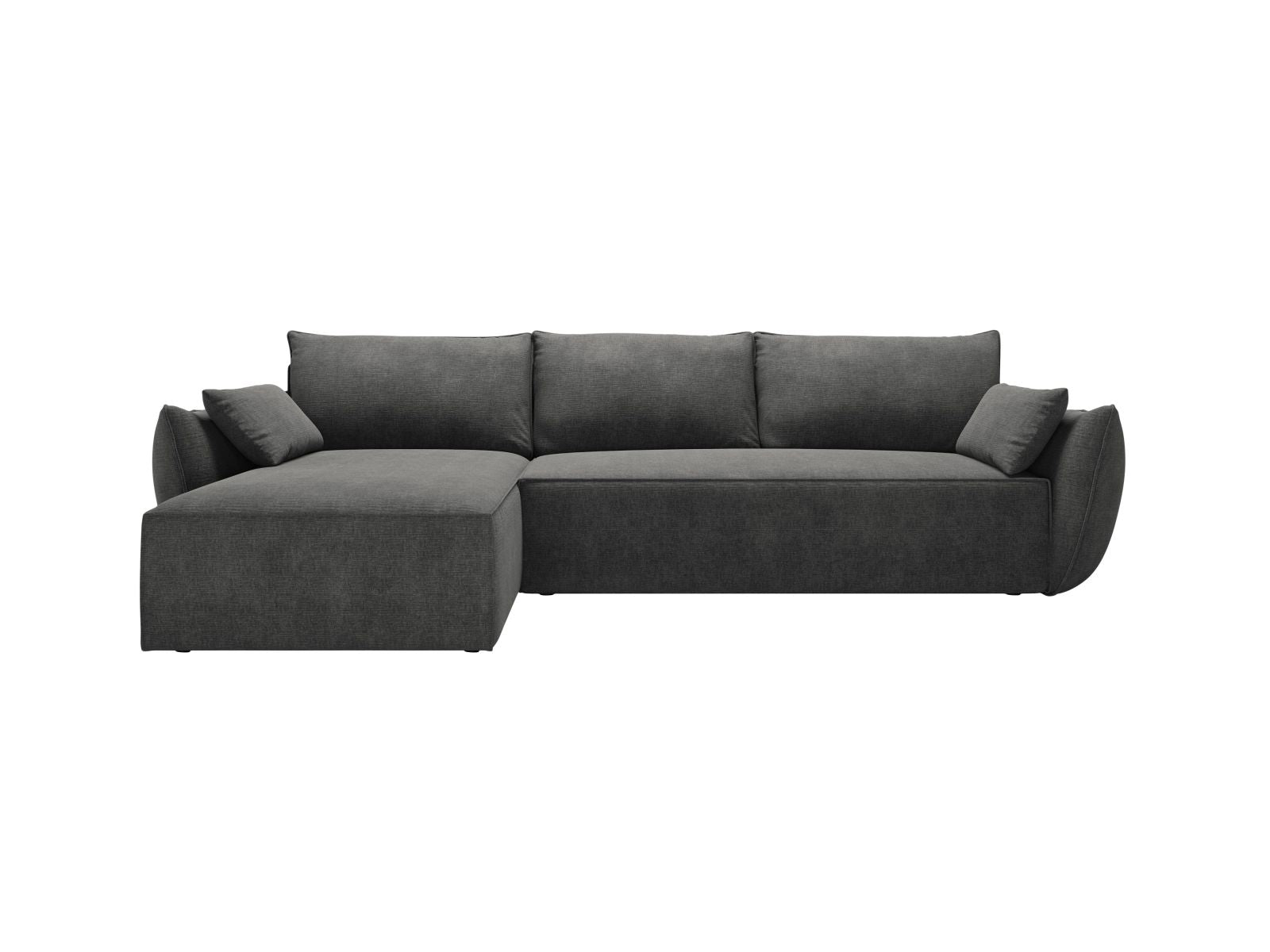 Kaelle Corner Sofa With Bed Function And Box, 4 Seats, 252x165 cm — Dark Grey / Left