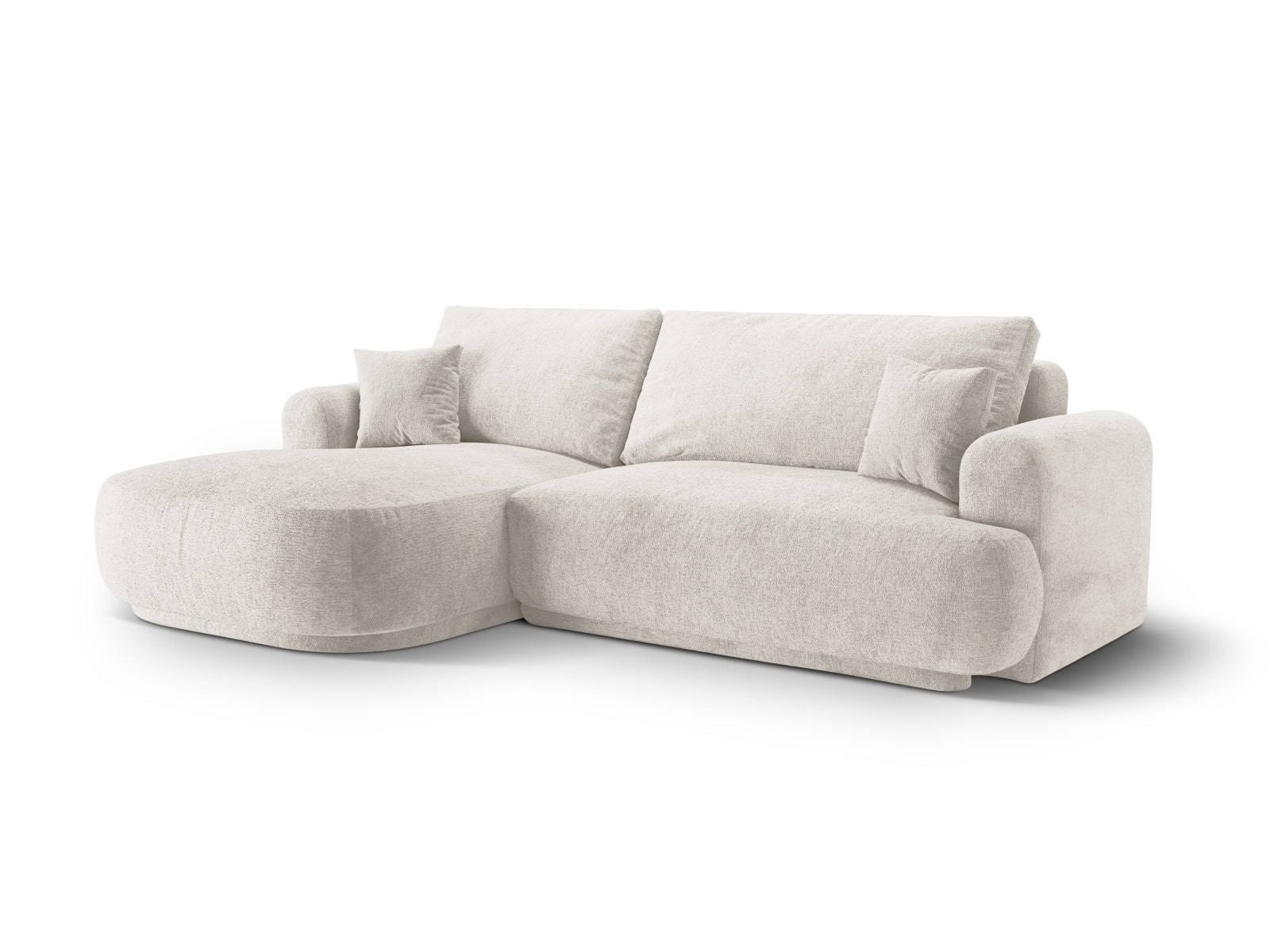 Ecksofa Strukturstoff Beige Ella — Detailansicht