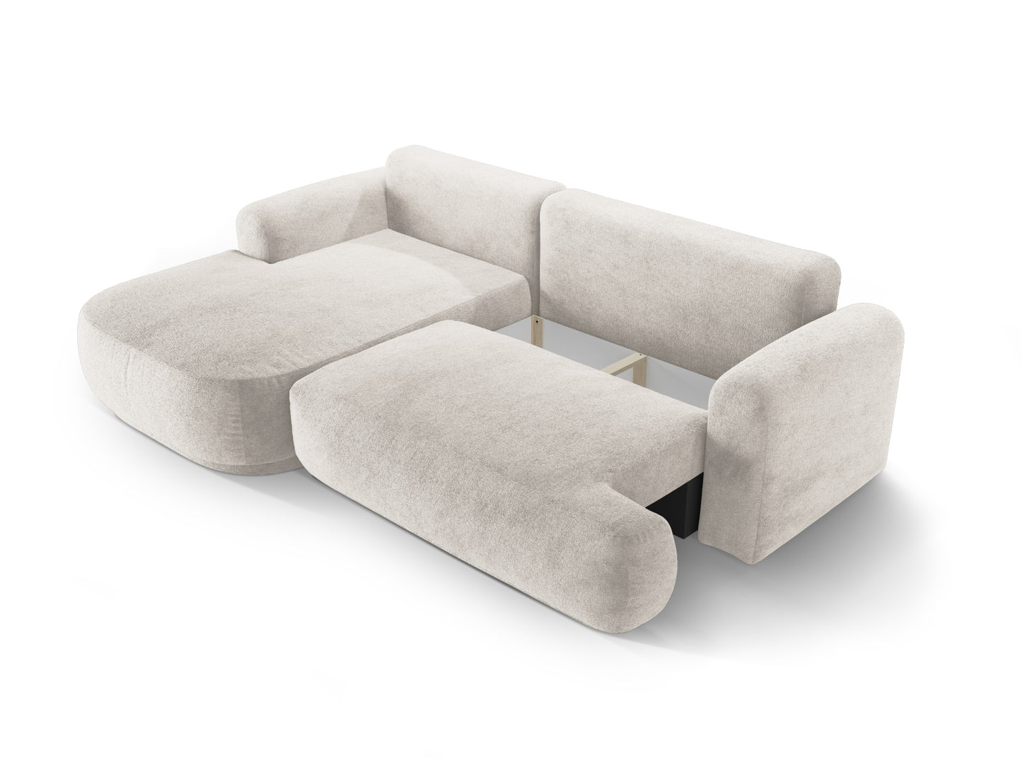 Ecksofa Strukturstoff Beige Ella — Ansicht 4