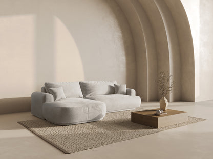 Ecksofa Strukturstoff Beige Ella — Wohnbeispiel