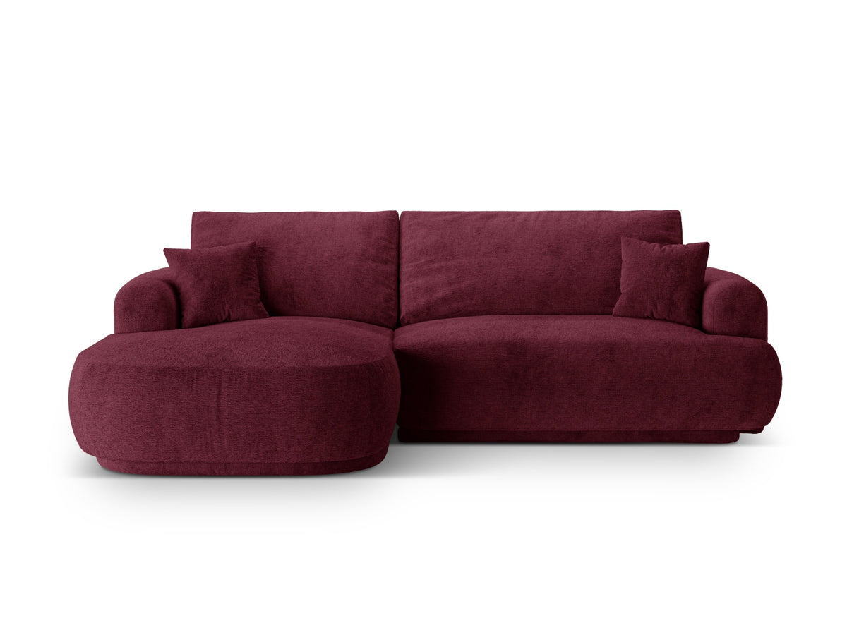 Ella Modular Corner Sofa With Bed Function And Box, 5 Seats, 271x174 cm — Burgundy / Left