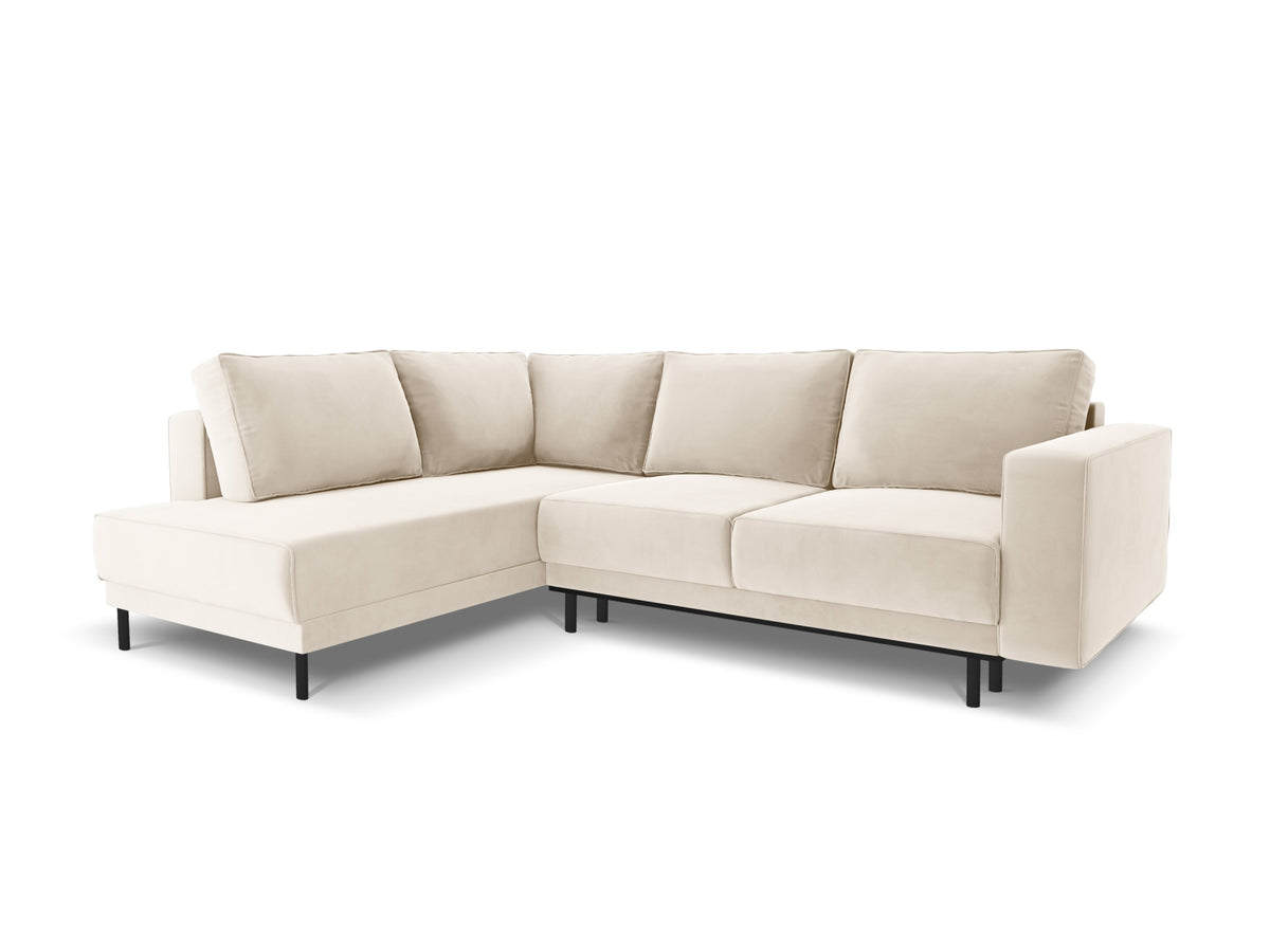 Caro Corner Sofa With Bed Function, 5 Seats, 247x187 cm — Light Beige / Left